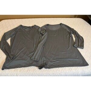 Lot Of 2 Adventuridge Us Women’s Activewear Grey Long Sleeve Shirts Size M